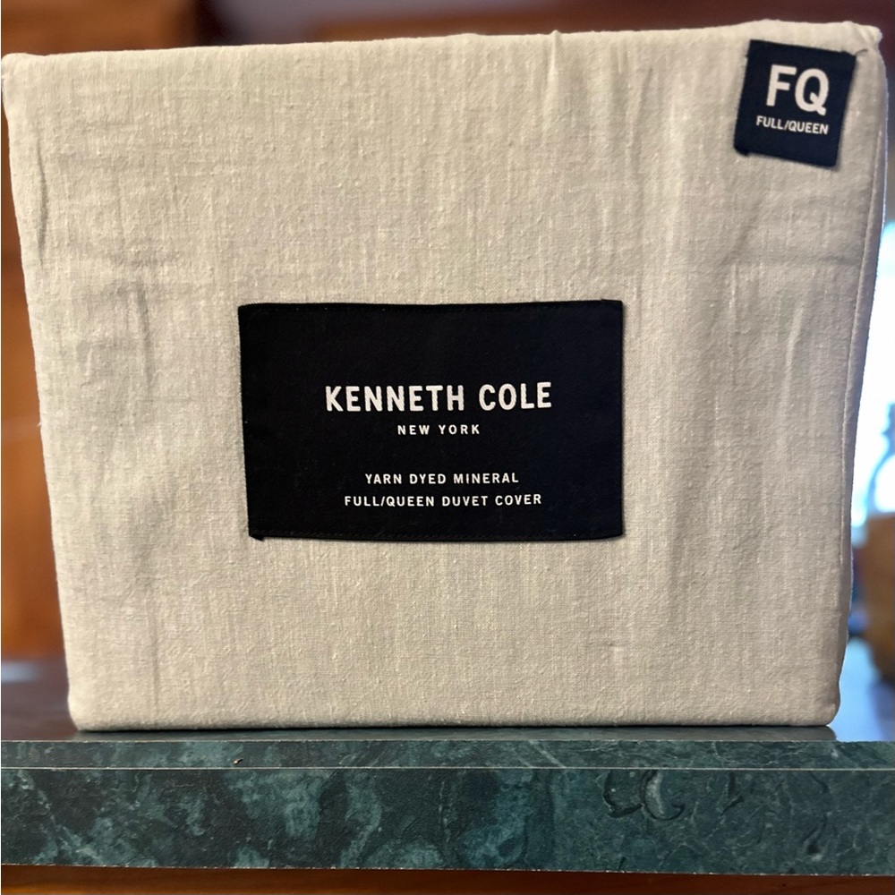 Kenneth Cole linen cotton FULL/QUEEN duvet NWOT
